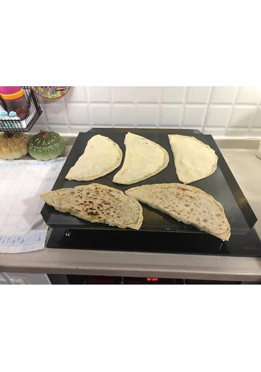 Ocak Üstü Kare Ekmek Yufka ve Gözleme Sacı Bombeli Kulplu Model