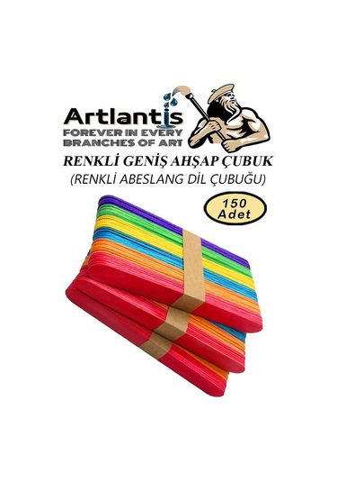 Renkli Dil Çubuğu 150 Li 1 Paket Ahşap Dil Basma Cubugu Abeslang Renkli Doktor Dil Çubuğu Büyük Jumbo