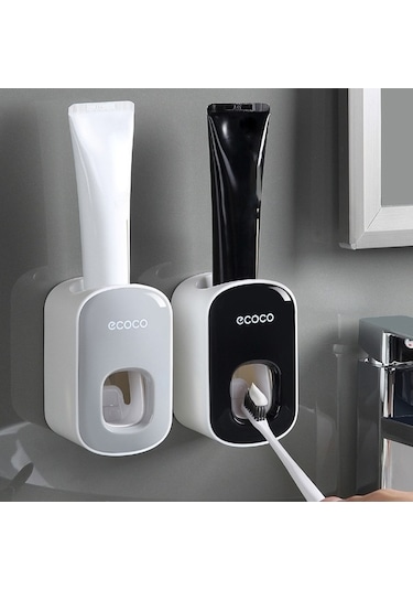 Maoyaya Ecoco Duvara Monte Otomatik Diş Macunu Dispenseri Siyah Metal Diğer