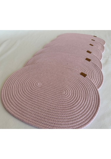 Jüt Amerikan Servis Sofra Altlığı, Masa Dekoru Supla Oval 30x40 6lı Açık Pembe