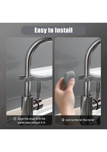 Xiyyadms Küçük Mutfak/banyo Su Arıtıcı Kolu İçin Siyah Abs Materyalli, 360 Derece Döner, Su Akıtma Delikli, Montajsız İki Katlı Depolama Rafı 16-27mm Boru Uyumlu Siyah