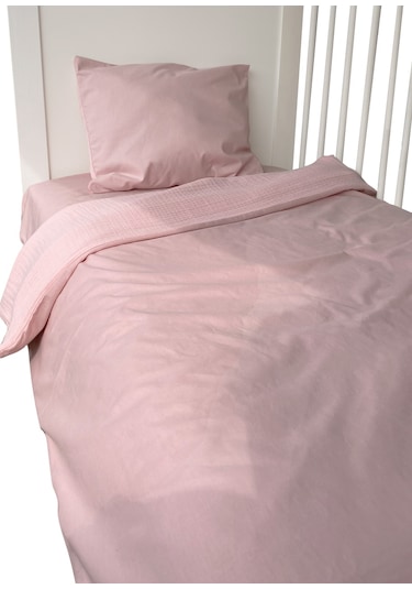 %100 Pamuk Muslin-akfil Bebek Nevresim Takımı Çift Yönlü Pembe