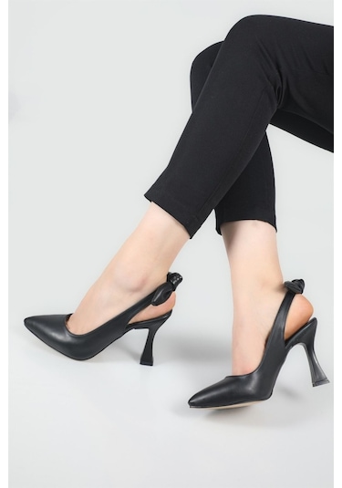 Bilener 2853 Kadın 9 Cm Topuklu Arkası Açık Stiletto Ayakkabı 001