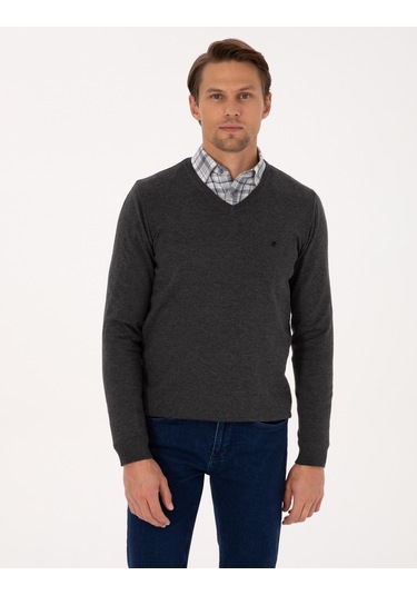 Pierre Cardin Erkek Antrasit Melanj Kazak /triko 50314190-vr081 Antrasit Melanj