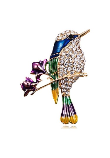 Kuş Model Yaka İğnesi Çok Renkli