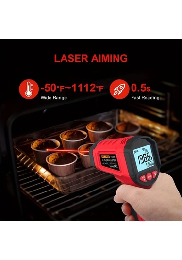 Boatshop1 Hytaıs Ts600 Kızılötesi Termometre Tabancası Yüksek Hassasiyetli -58 F İla 1112 F Red