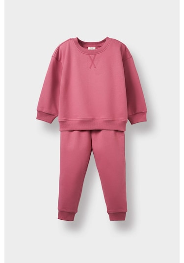 Defacto Kız Bebek 2li Takım İçi Yumuşak Tüylü Sweatshirt Eşofman Altı E8360a525aupr220 Mor