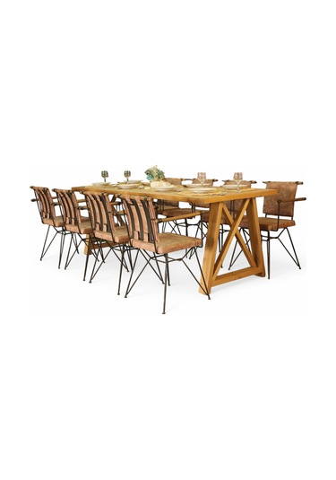 Neiwel Pina Doğal Ahşap Mutfak Ve Yemek Masası-80-260 Açık Ceviz