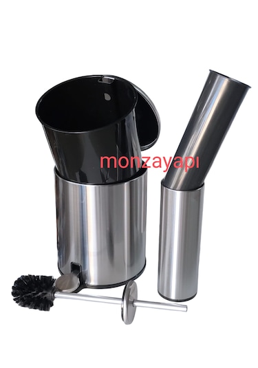 Primanova Cigo Çelik Çöp Kovası Soft Ve Wc Tuvalet Fıtçası Mat Krom