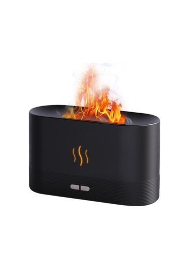 Youtek Siyah Usb Aroma Nemlendirici: Simülasyon Ateşi, Gece Lambası Ve Otomatik Kapatma Özelliği - Ev Kullanıma Uygun Nem Verici