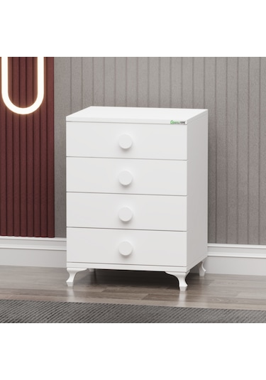 Garaj Home Elegant Mdf Çıtalı Beşik + Şifonyer Uykuseti - Beyaz Beyaz