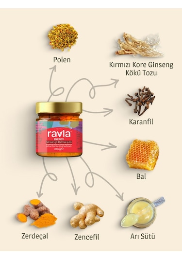 Ravla Energy Ginsengli Bal Karışım - 250g