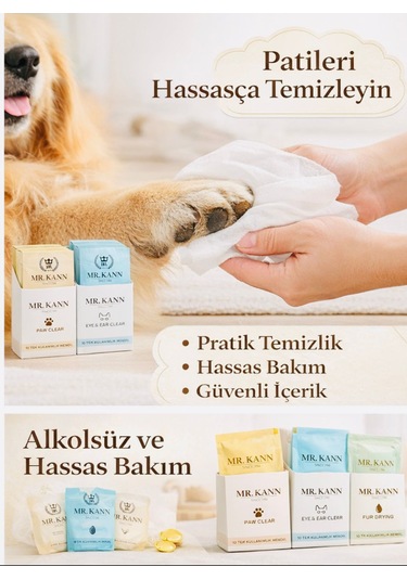 Mr.kann Kedi & Köpek Hijyen Bakım Mendili Mr.kann