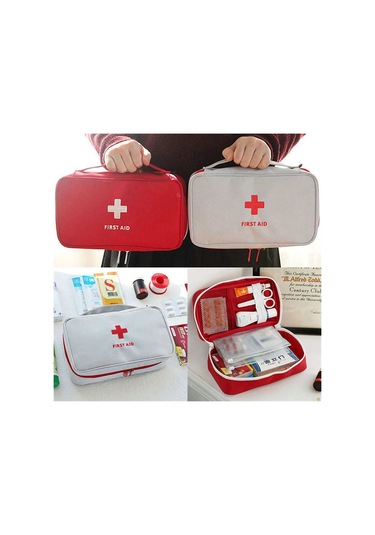Sones Seyahat İlk Yardım Çantası Ev Acil Durum Hayatta Kalma Kurtarma Kutusu Kırmızı
