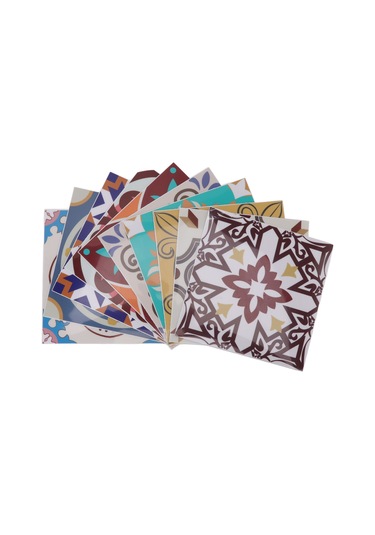 Hangfox 10 Adet 15x15cm Pvc Mutfak Banyo Merdiven Stickerları - Suya Dayanıklı, Kolay Kurulum, Moroccan Desenli Duvar Ve Zemin Kaplama Rastgele Desen Diğer