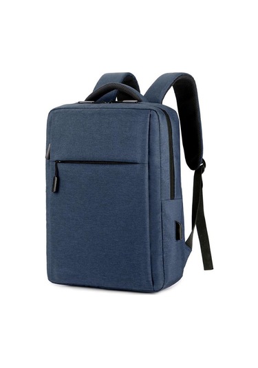Mavi Oxford Kumaş Laptop Sırt Çantası, Minimalist Bilgisayar Çantası, Usb Şarjlı Sırt Çantası, Erkek Ve Kadın Günlük İş Bilgisayarı Çantası