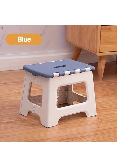 Xuweiwei Mavi Kapaklı Şık Beyaz Katlanır Basamak Tabure: Dayanıklı, Taşınabilir Ev Ofis Mavi