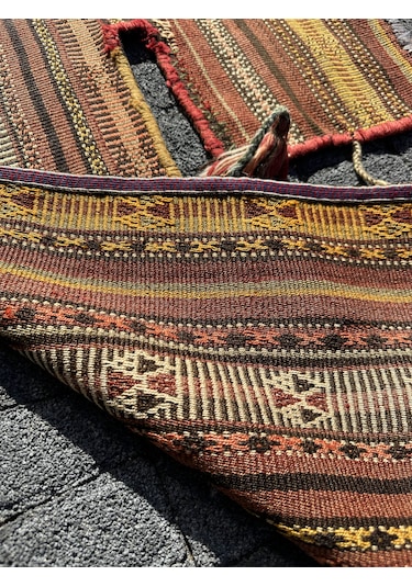 El Dokuması Kilim Kapılık 90 x 110 Yün Eski Özbek Tekkesi Kapılığı