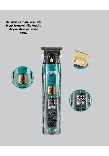 Vgr V-695 Saç Ve Sakal Kesme Makinesi Led Ekranlı 5 Uzunluk Ayarı