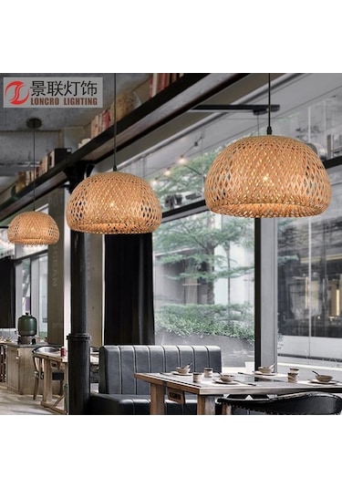 Opulentliving Amerikan Pastoral Bambu Avize - Restoran, Çay Evi, Oturma Odası İçin Şık Dekor Haki Haki