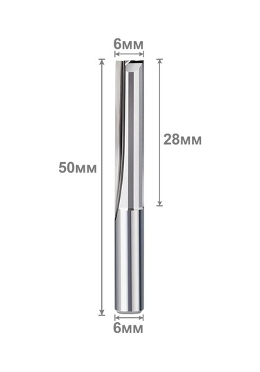 Xcan İki Çeneli Düz Ahşap Freze Ucu 6x6x28x50mm 175341834