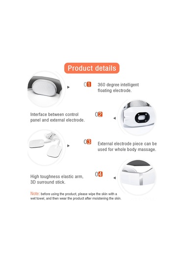 Geeksen Kırmızı Şarjlı Boyun Masaj Cihazı - 6 Mod, 15 Seviye, Isıtma Fonksiyonu, 400mah Pil - Ofis Çalışanları İçin Stres Ve Kas Gerginliği Giderici Çok Renkli