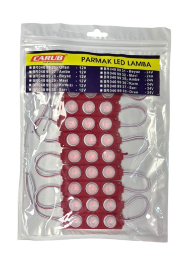 Parmak Lamba Camlı Kırmızı 24v 10'lu Br 040 99 36