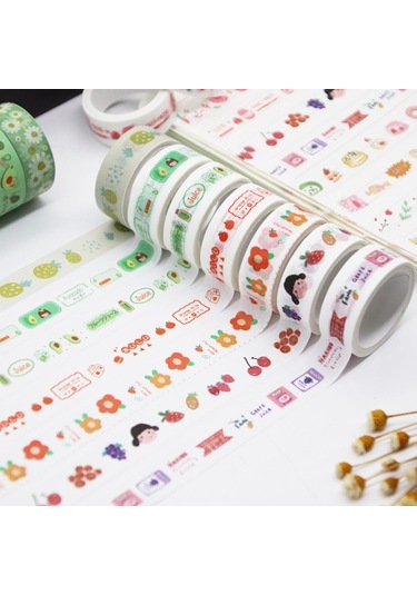 60rolls/box 42001 Karikatür Desen El Hesabı Bant Seti Günlük El Kitabı Dıy Washi Malzemesi, Size:60rolls/box 42001 Diğer