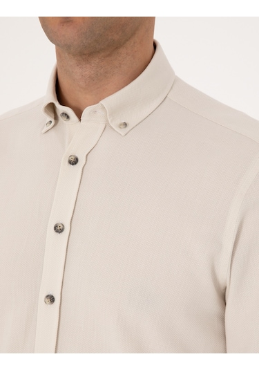 Pierre Cardin Erkek Bej Gömlek Desenli 50311562-vr011 Bej