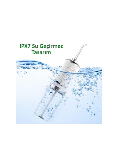 Valkyrie Şarj Edilebilir 4 Başlıklı Taşınabilir Diş Protez Bakım Ve Ağız Duşu Yüksek Kapasite Beyaz