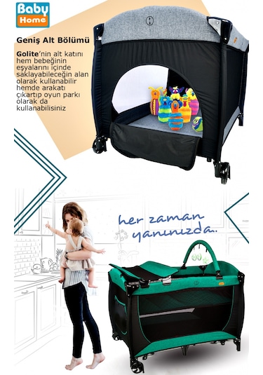 Baby Home 946 Travel Sistem Bebek Arabası + 560 Oyun Parkı Park Yatak