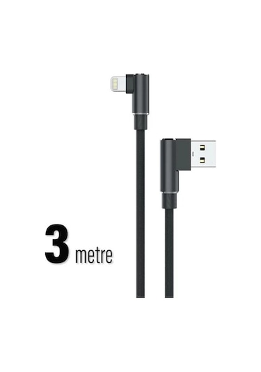 Hasır 3a Apple iPhone Uyumlu Lightning To Usb Hızlı Şarj Kablosu 3 Metre Uzunluk