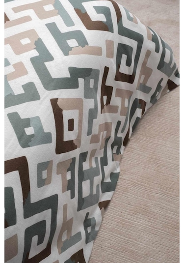 Cotton Collection Kışlık Pazen Çift Kişilik Nevresim Seti Geo Harmony Renkli