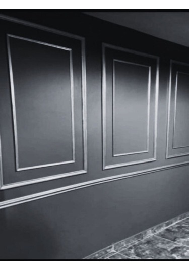 Gümüş Silver Renk Dekoratif Poliiüretan Duvar Çıtası 1 Boy :240 Cm En :2.5 Cm