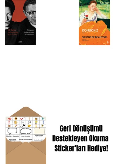 J. P. Sartre İle Söyleşiler + Konuk Kız + Okuma Sticker'ları