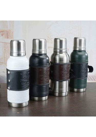 Kapris Askılı Paslanmaz Çelik Avcı Termos 1900 Ml Siyah Kap-283 Siyah