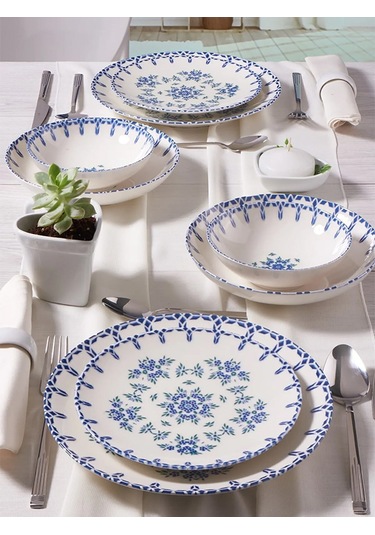 Güral Porselen Camelıa 24 Parça 6 Kişilik Bone Yemek Takımı - 165