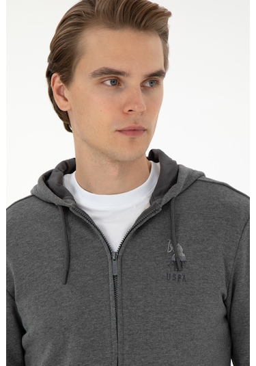 U.s. Polo Assn. Erkek Antrasit Melanj Hırka Örme 50293447-vr081 Antrasit Melanj