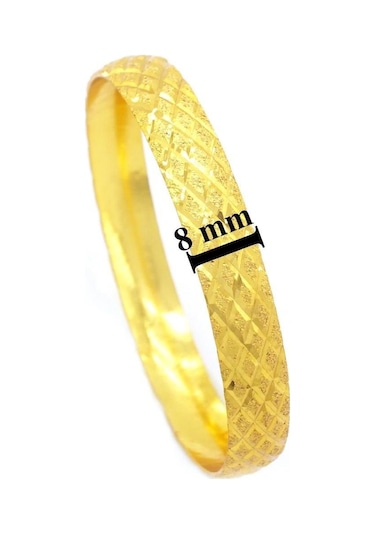 Altın Kaplama Baklava Model Bilezik 0.8 Cm Blz-3050 Altın