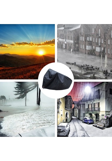 Xindoker 210d Oxford Kumaş Su Geçirmez Bisiklet Örtüsü, Hava Ve Çizik Koruması, Kilitleme Deligi Ve Ayarlanabilir Kemer, S Boy 170 60 85cm , Siyah Çok Renkli