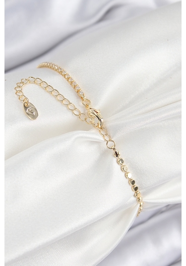 Pirinç Zirkon Taşlı Arı Model Ezme Zincir Gold Renk Kadın Bileklik - Tj-bb7595 Diğer