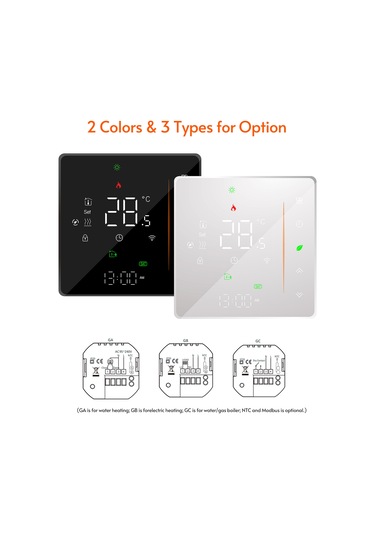 Vkemall Su Isıtma Wifi Akıllı Termostat Sıcaklık Kontrol Cihazı Siyah-1-t