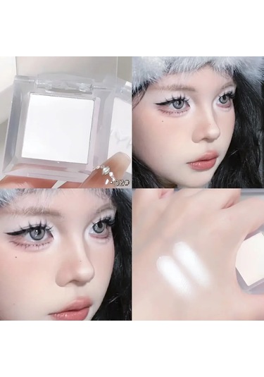 Tek Renkli Mat Beyaz Siyah Göz Farı Vurgulayıcı Makyaj Paleti Su Geçirmez Yüz Light Beige C01