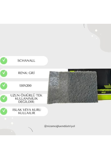 20 Adet Gri Keçe Aşındırıcı Zımpara 150mm 200mm Schanall