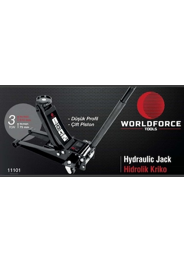 Worldforce 11101 Hidrolik Arabalı Kriko Düşük Profil 3 Ton