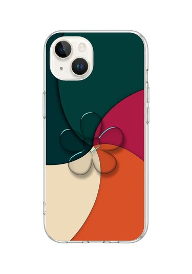 iPhone 13/14 Uyumlu Modern Yonca Renkleri Baskılı Silikon Kılıf Renkli