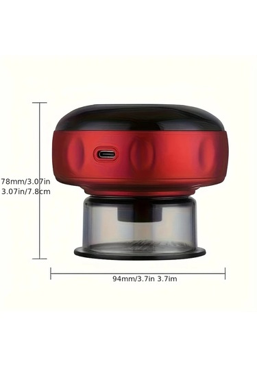 Gateesat Kırmızı Elektrikli Vakup Makinesi Usb-c Şarjlı 800mah Taşınabilir Vücut Masaj Aleti Kırmızı