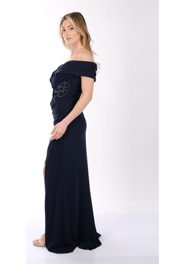 Abiye Elbise Dori 00kb7010 Lacivert