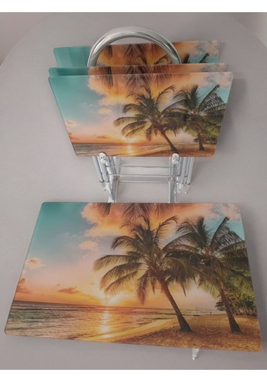 Liza Serisi Çanta Zigon, 4 Lü Katlanabilir Sehpa, Cam Sehpa, Çanta Sehpa Krom Ayak Yaz