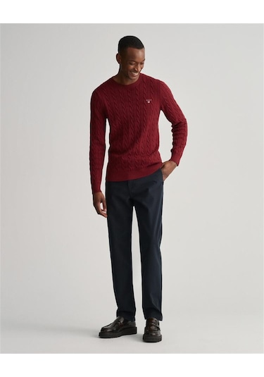 Gant Erkek Kırmızı Regular Fit Bisiklet Yaka Kazak Kırmızı